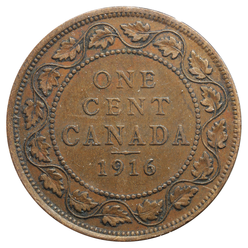 1916 Canada 1-Cent F-VF (F-15) Scratched, cleaned, or Impaired