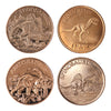 9x Dinosaur-themed 1oz. AVDP .999 Fine Copper Rounds, 9Pcs