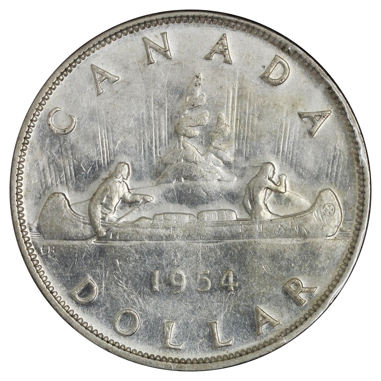 1954 Canada Dollar Extra Fine (EF-40) Impaired