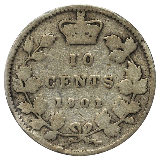 1901 Canada 10-cents Good (G-4) Scratched, cleaned, or impaired