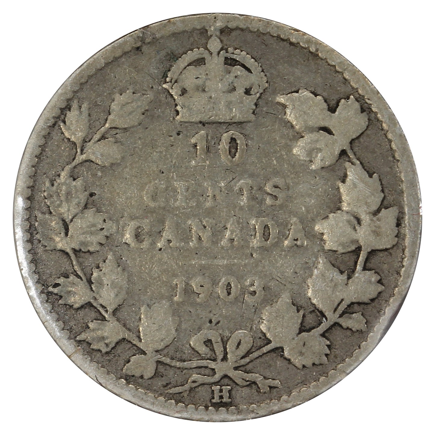 1903H Canada 10-cents About Good (AG-3) Scratched, cleaned or impaired