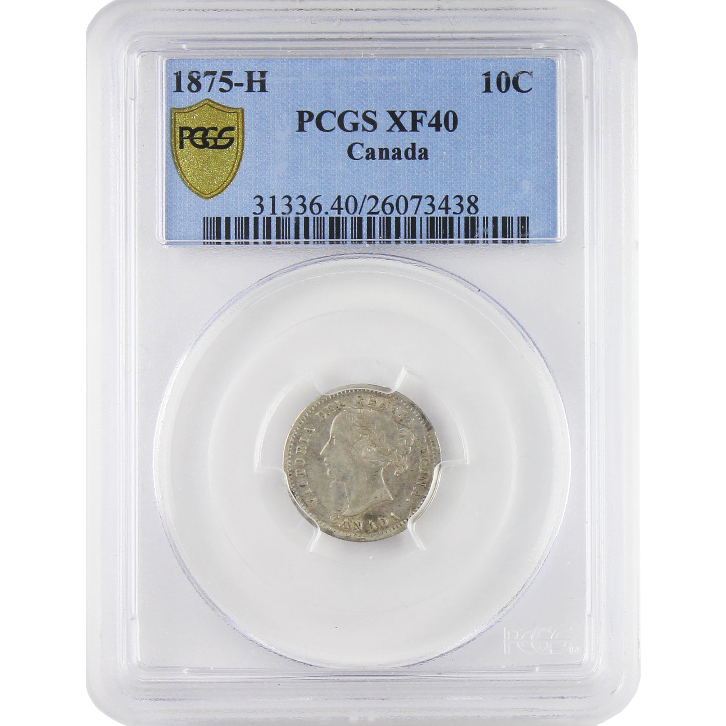 1875H Canada 10-cents PCGS Certified XF-40