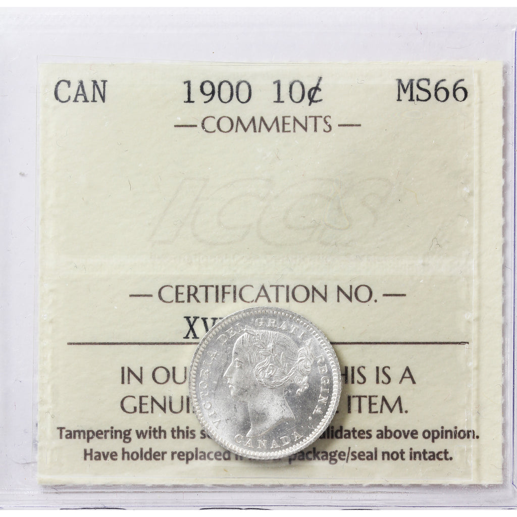 1900 Canada 10-cents ICCS Certified MS-66