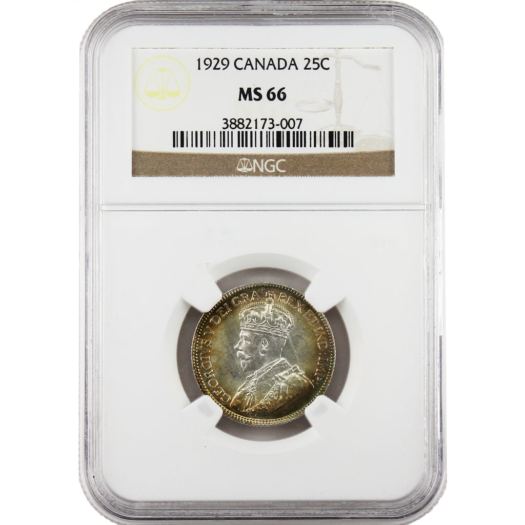 1929 Canada 25-cents NGC Certified MS-66