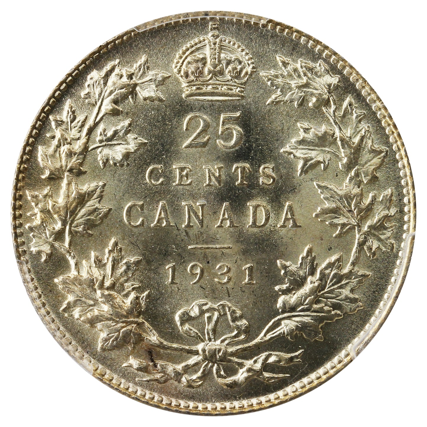 1931 Canada 25-cents PCGS Certified MS-65+ Only Two Examples in 65+!