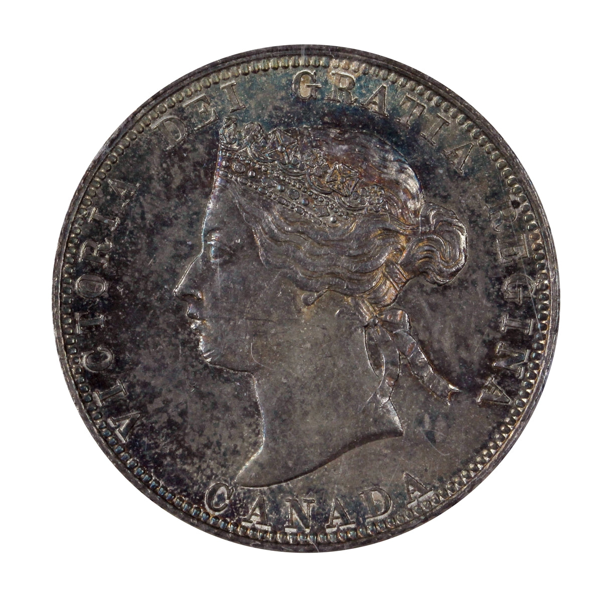 1870 Obv. 1 Canada 25-cents ICCS Certified MS-64