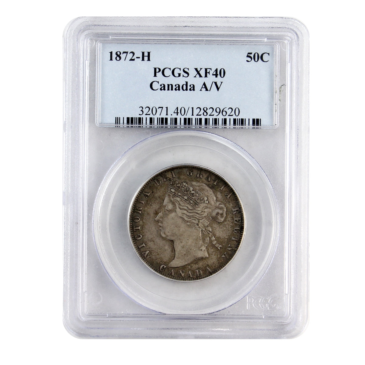 1872H A/V Canada 50-cents PCGS Certified EF-40