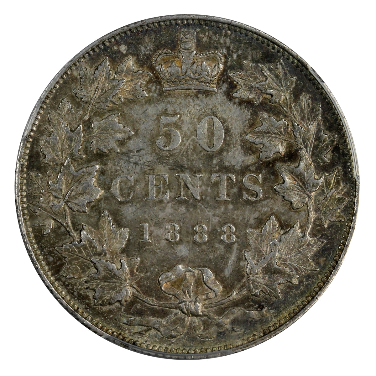 1888 Obv. 2 Canada 50-cents PCGS Certified AU-53