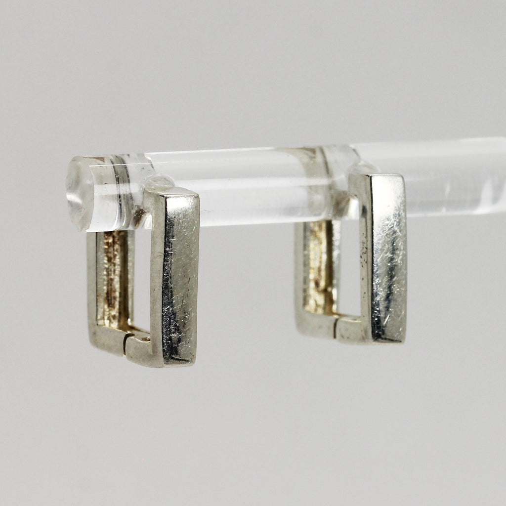 Lady's Sterling Silver Square Hoop Earrings