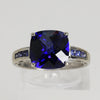 Lady's Sterling Silver Blue Stone Ring - 6 1/2