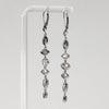 Lady's Sterling Silver Clear Stone Marquise Drop Earrings