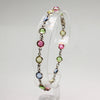 Lady's Sterling Silver Multicoloured Stone Bracelet - 9"