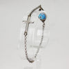 Unisex Sterling Silver Evil Eye/ Cross Bracelet - 7"