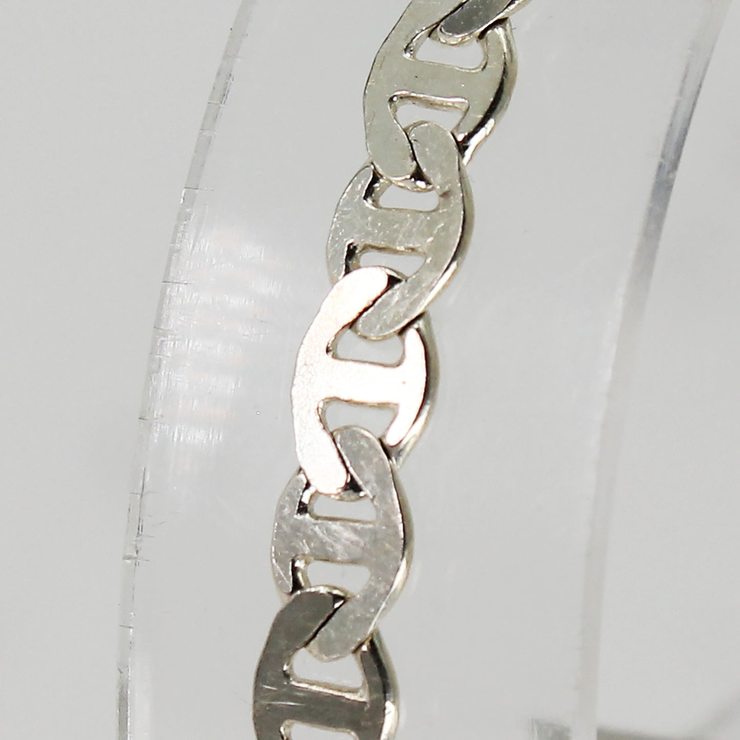 Unisex Sterling Silver Anchor Link Bracelet - 7"