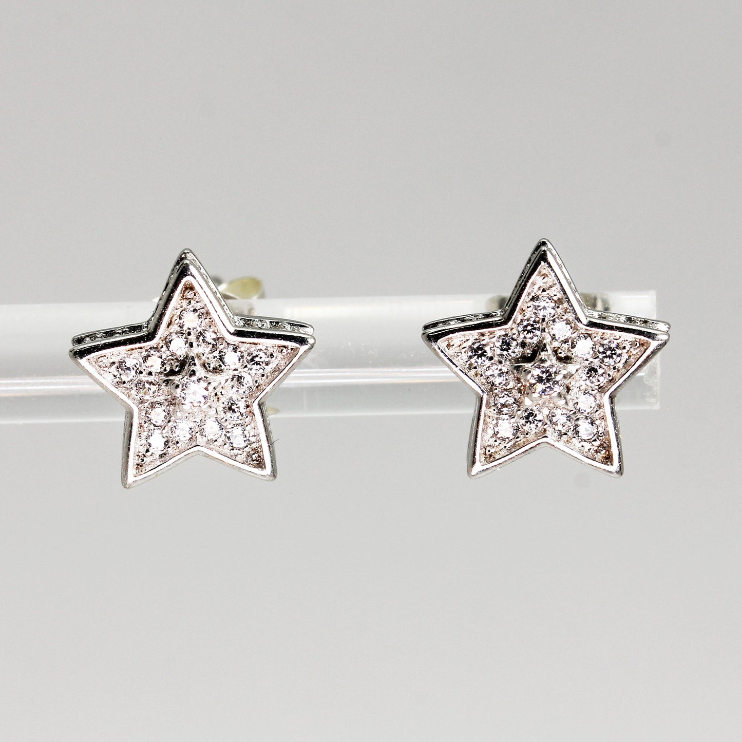 Lady's Sterling Silver Star Shaped Earrings