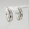 Lady's Sterling Silver Greek Key Hoop Earrings