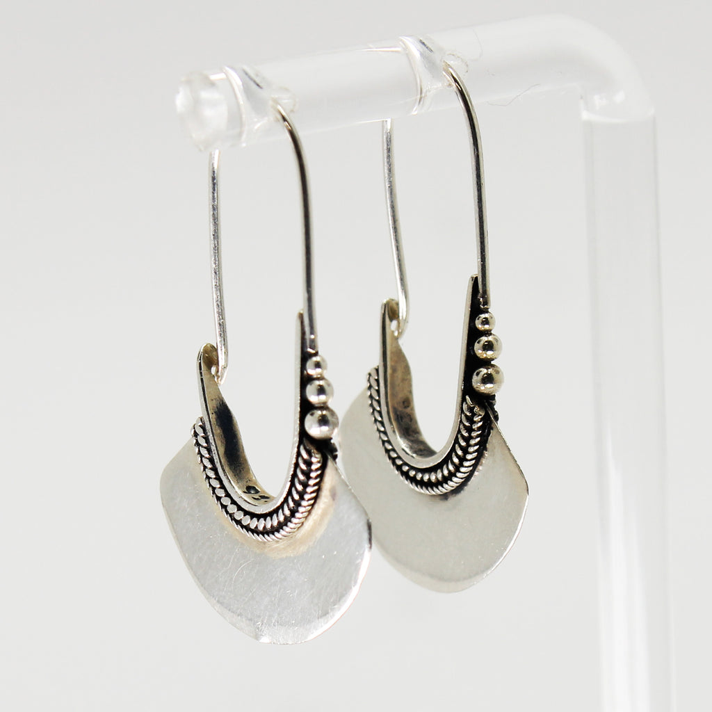 Lady's Sterling Silver Boho Style Drop Earrings