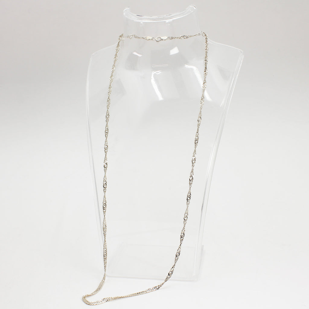 Unisex Sterling Silver Rope Link Necklace - 22"