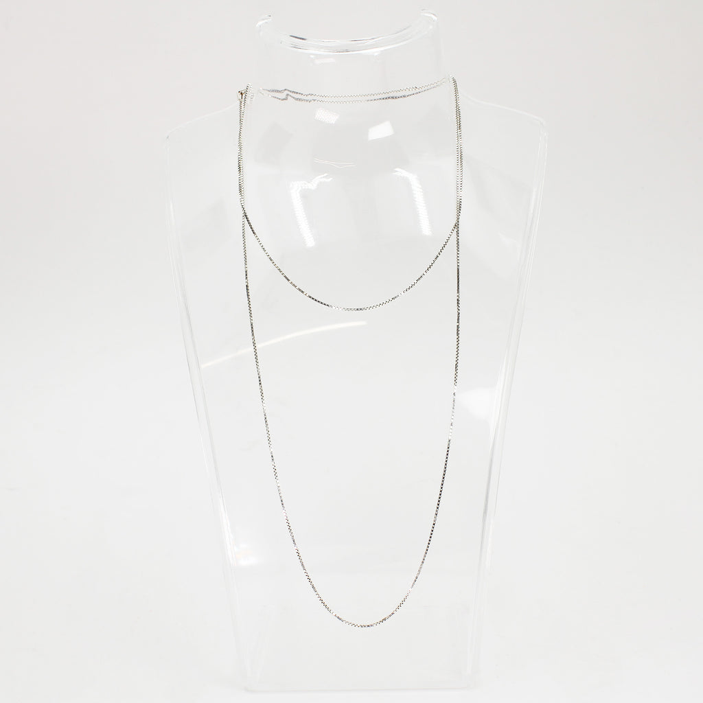 Unisex Sterling Silver Box Link Necklace - 30"