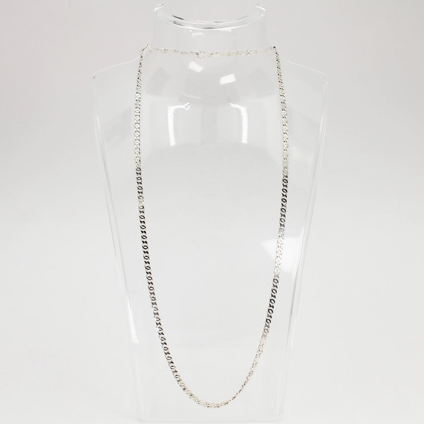 Unisex Sterling Silver Double Curb Link Necklace - 20"