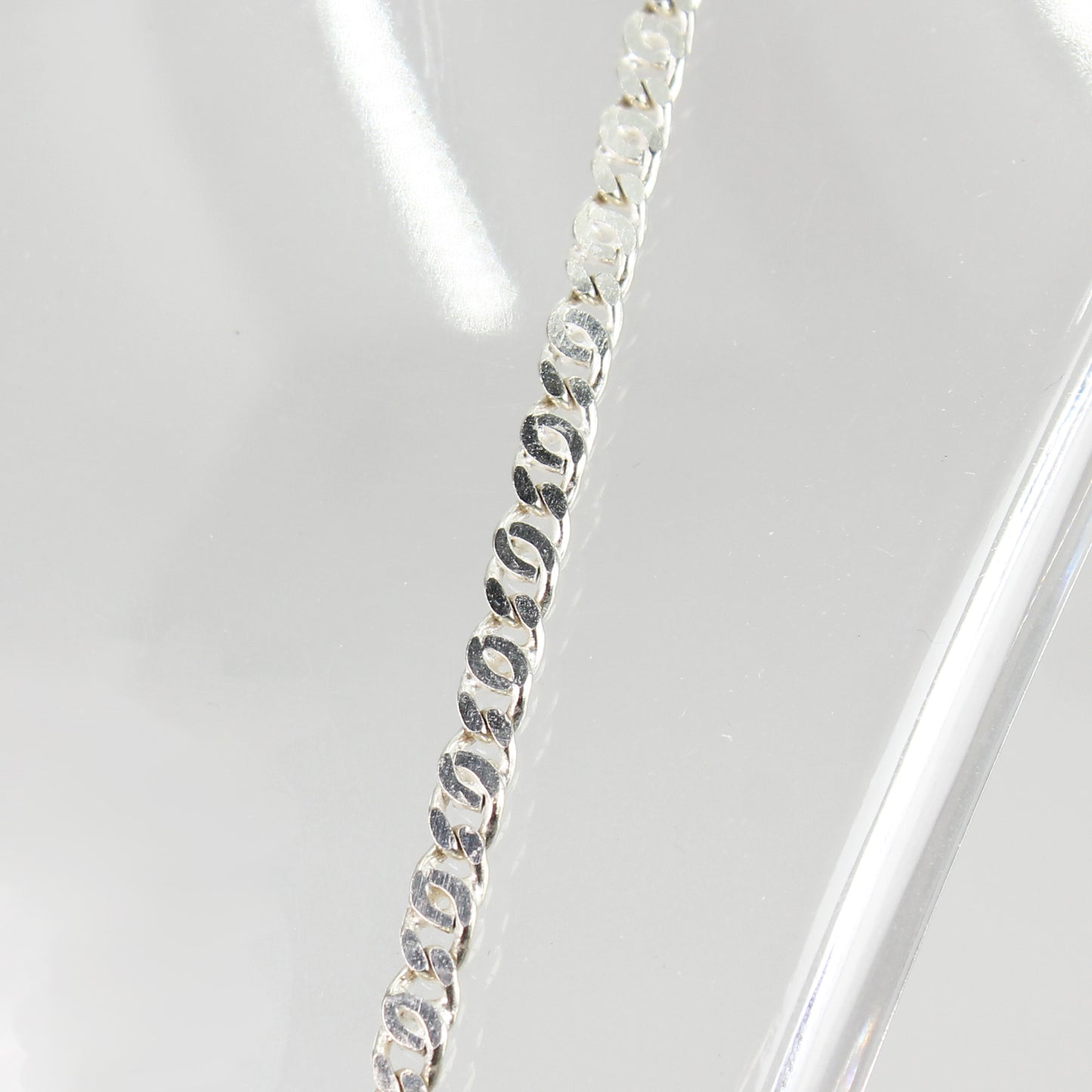 Unisex Sterling Silver Double Curb Link Necklace - 20"