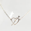 Lady's Sterling Silver Cupids Heart Necklace - 14"