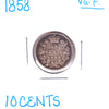 1858 Canada 10-cents VG-F (VG-10)