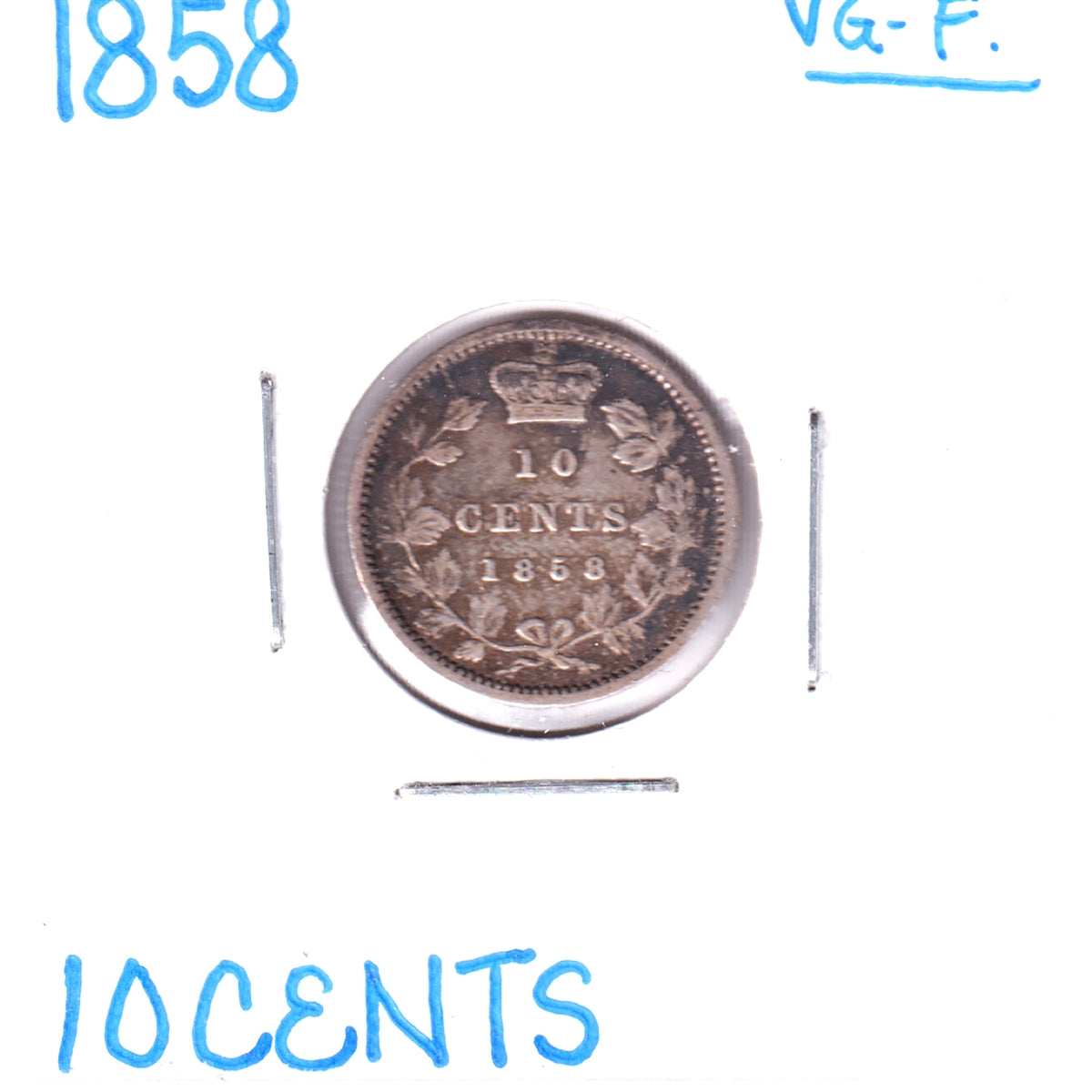 1858 Canada 10-cents VG-F (VG-10)