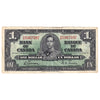 BC-21c 1937 Canada $1 Note, Gordon-Towers, Very Fine (VF-20) Tears, Stains, or Damaged