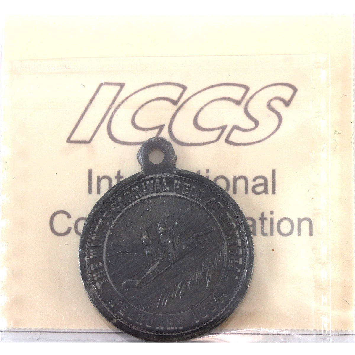 1884 Montreal Winter Carnival Ice Palace Token, Leroux 1150, ICCS Certified AU-55