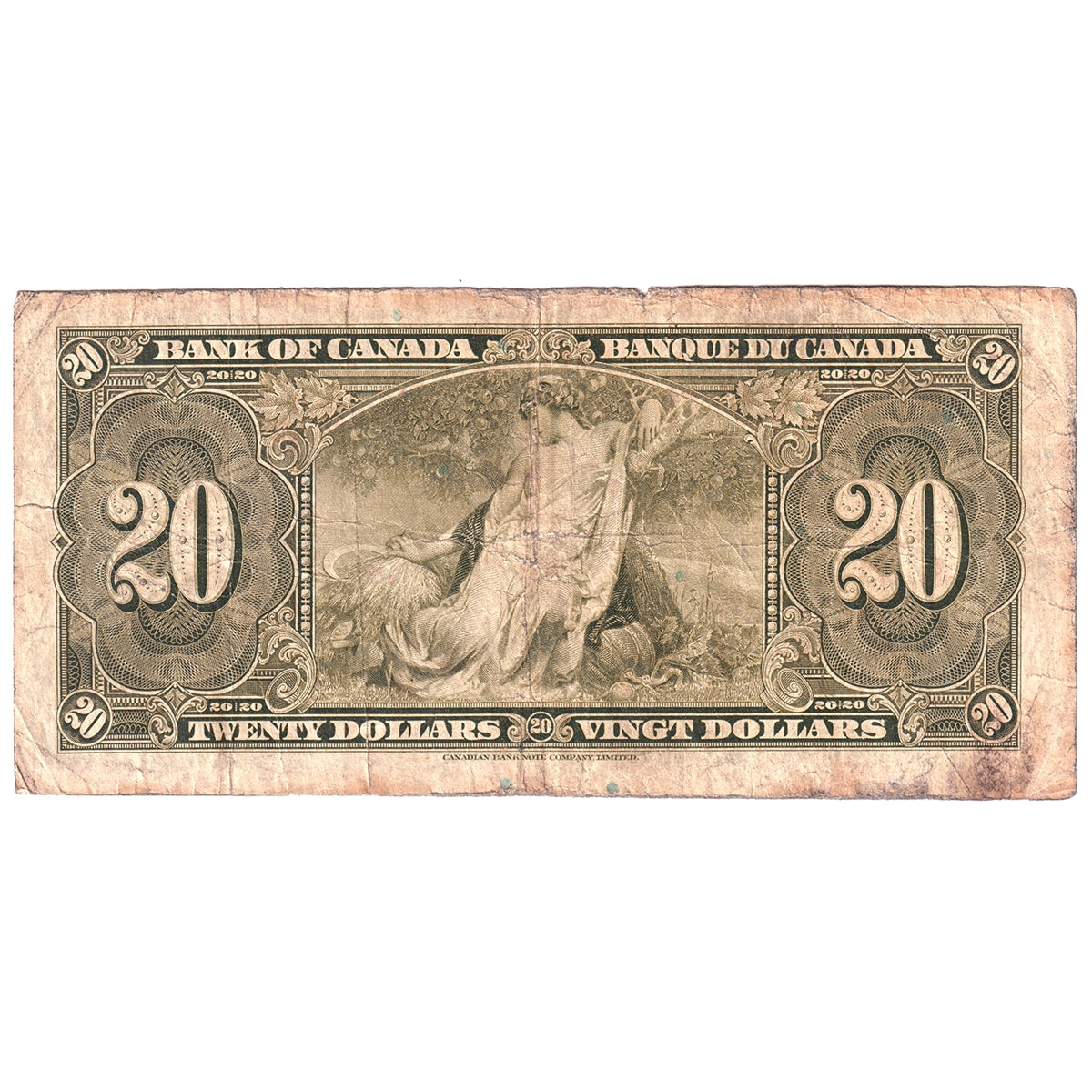 BC-25a 1937 Canada $20 Osborne-Towers, A/E, VG-F (Minor pinholes)