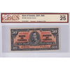 BC-26b 1937 Canada $50 Gordon-Towers, Changeover, B/H, BCS Certified VF-25 (Stain)