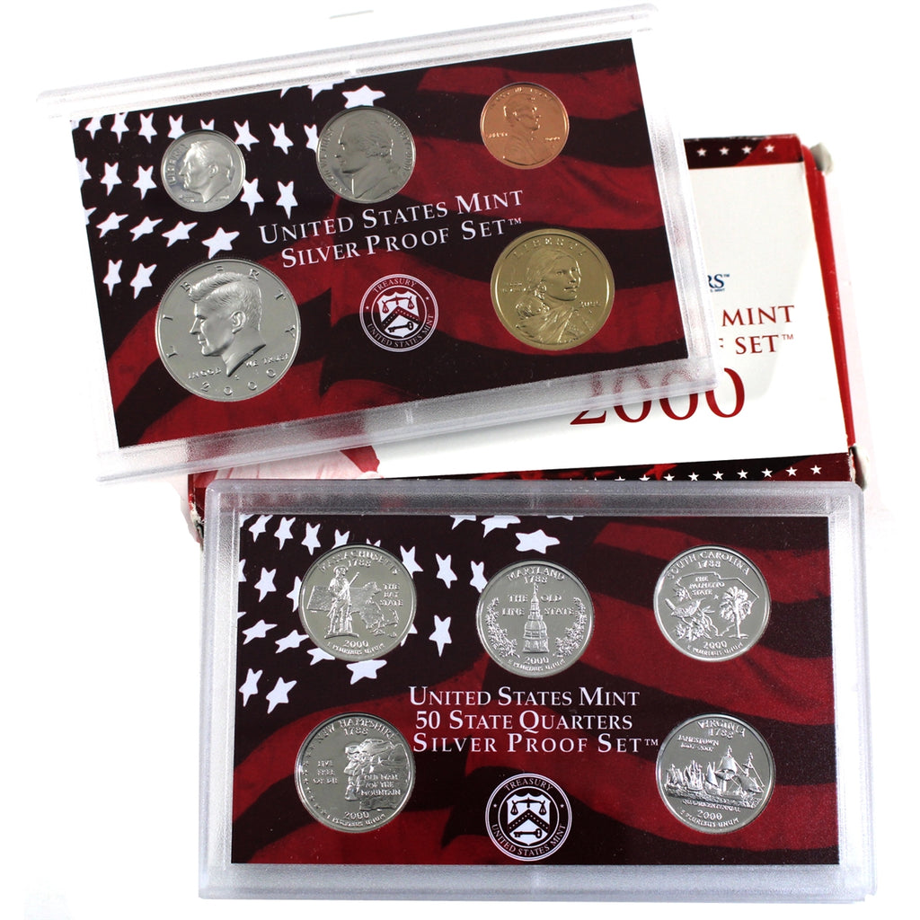 2000 S USA Silver Proof Set (Lightly toned, light wear on case/sleeve)