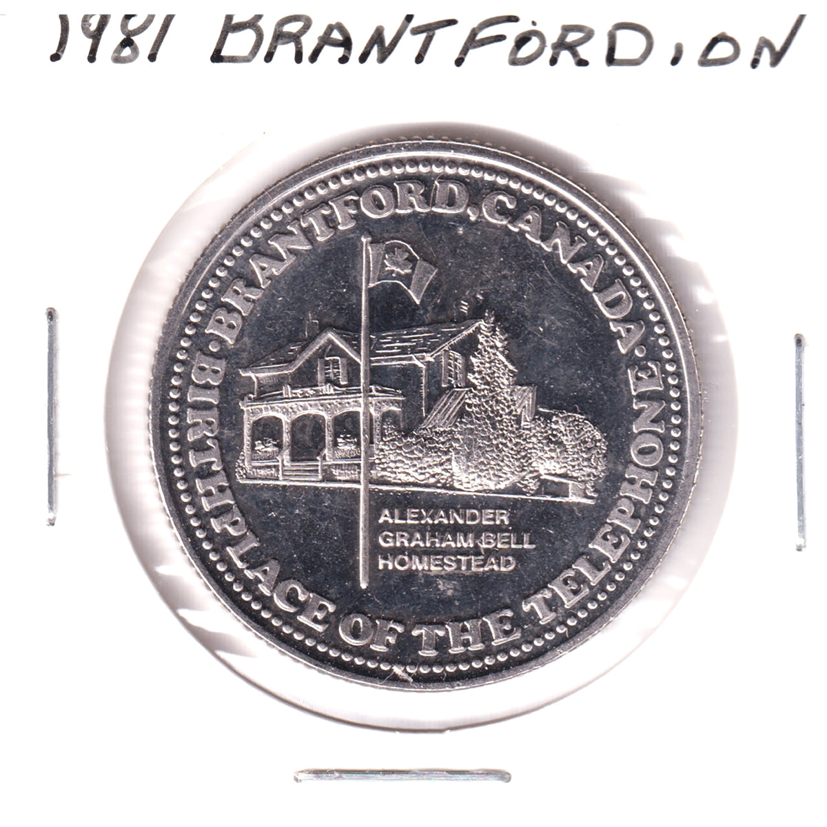 1981 Brantford, ON, Trade Dollar Token: Alexander Graham Bell Homestead