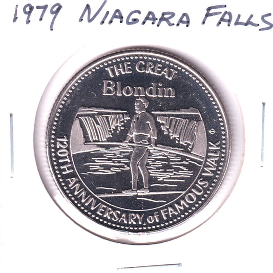 1979 Niagara Falls, ON, Trade Dollar Token: The Great Blondin 120th Anniversary