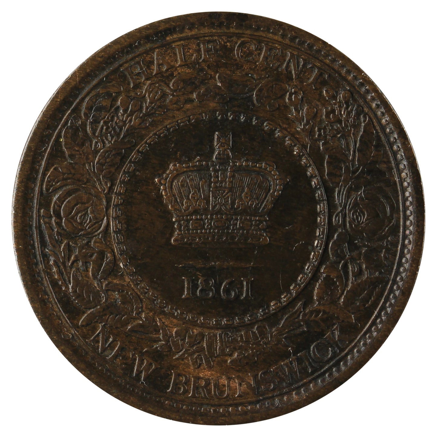 1861 New Brunswick 1/2 Cent EF-AU (EF-45) $