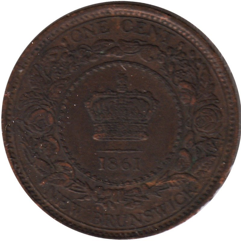 1861 New Brunswick 1-cent Almost Uncirculated (AU-50) $