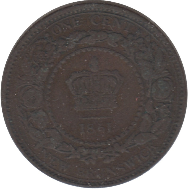 1861 New Brunswick 1-cent F-VF (F-15)