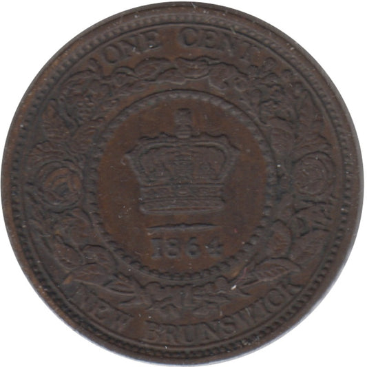 1864 Short 6 New Brunswick 1-cent Extra Fine (EF-40)