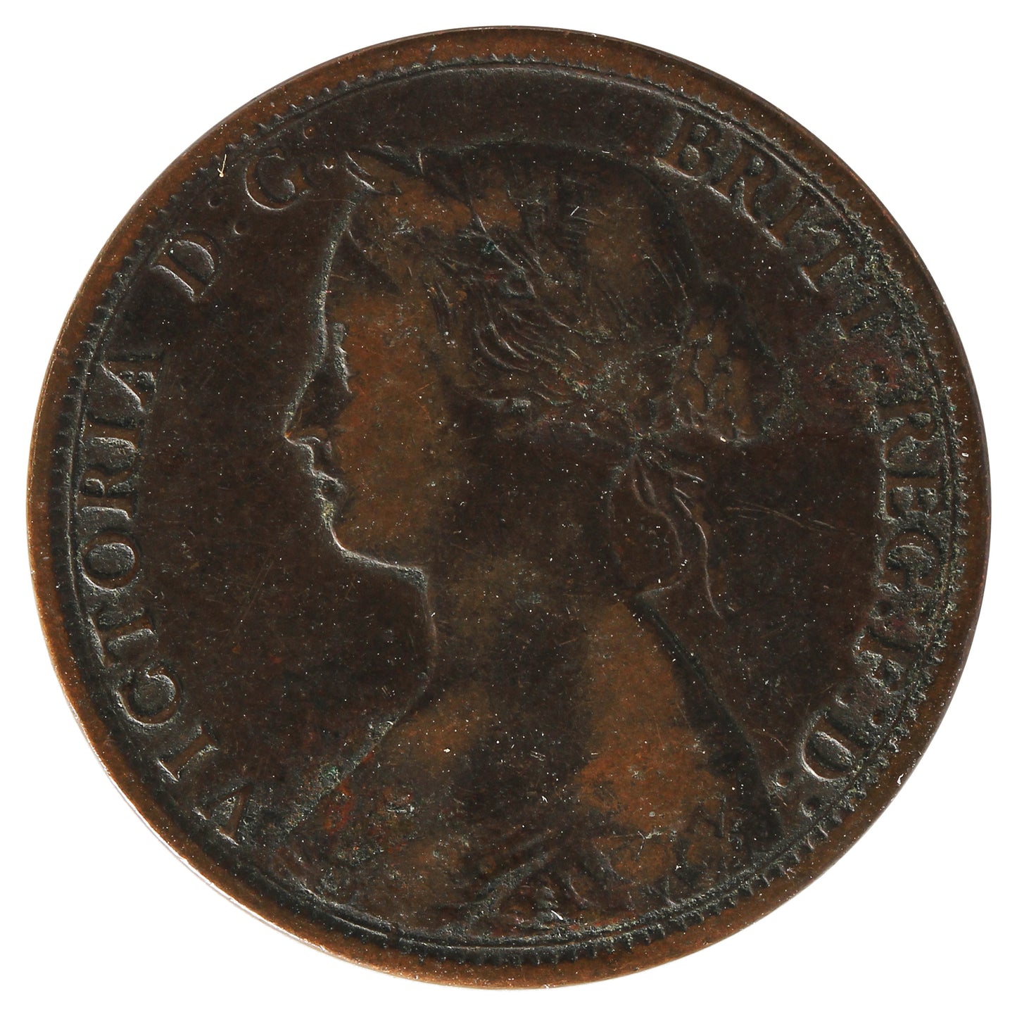 1864 Short 6 New Brunswick 1-cent Fine (F-12)