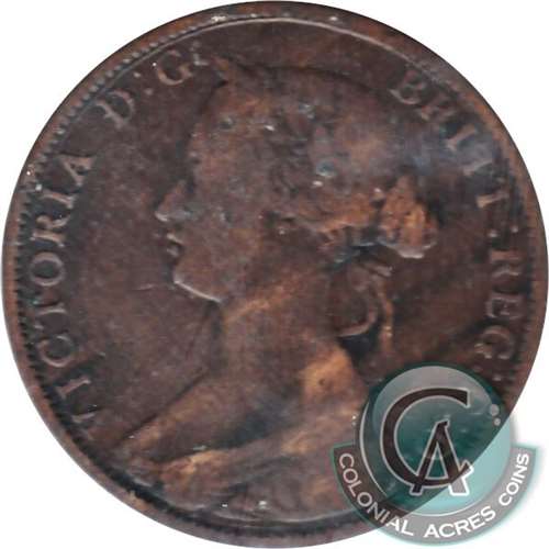 1864 Short 6 New Brunswick 1-cent VG-F (VG-10)