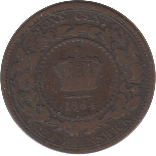 1864 Tall 6 New Brunswick 1-cent VG-F (VG-10)