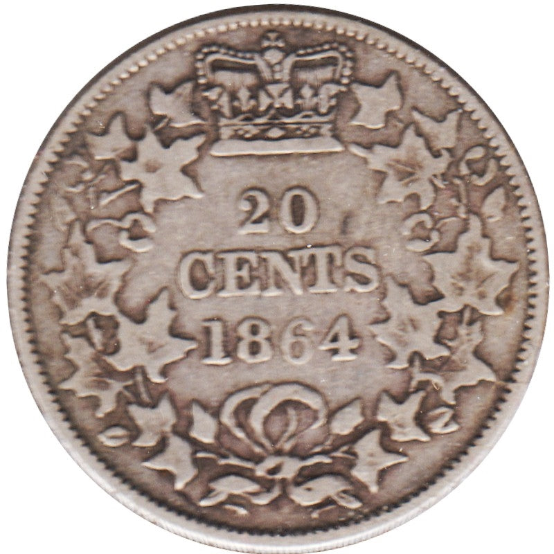 1864 New Brunswick 20-cents Fine (F-12) $