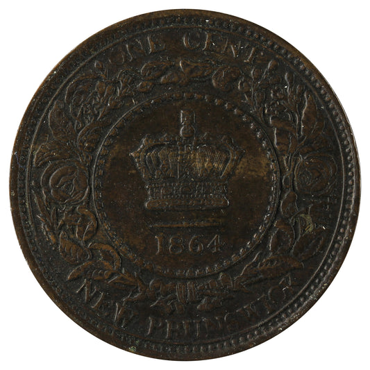 1864 Tall 6 New Brunswick 1-cent Extra Fine (EF-40) $