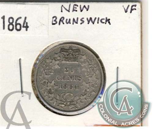 1864 New Brunswick 20-cents Very Fine (VF-20) $