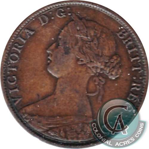 1861 Small Bud Nova Scotia 1-cent F-VF (F-15)