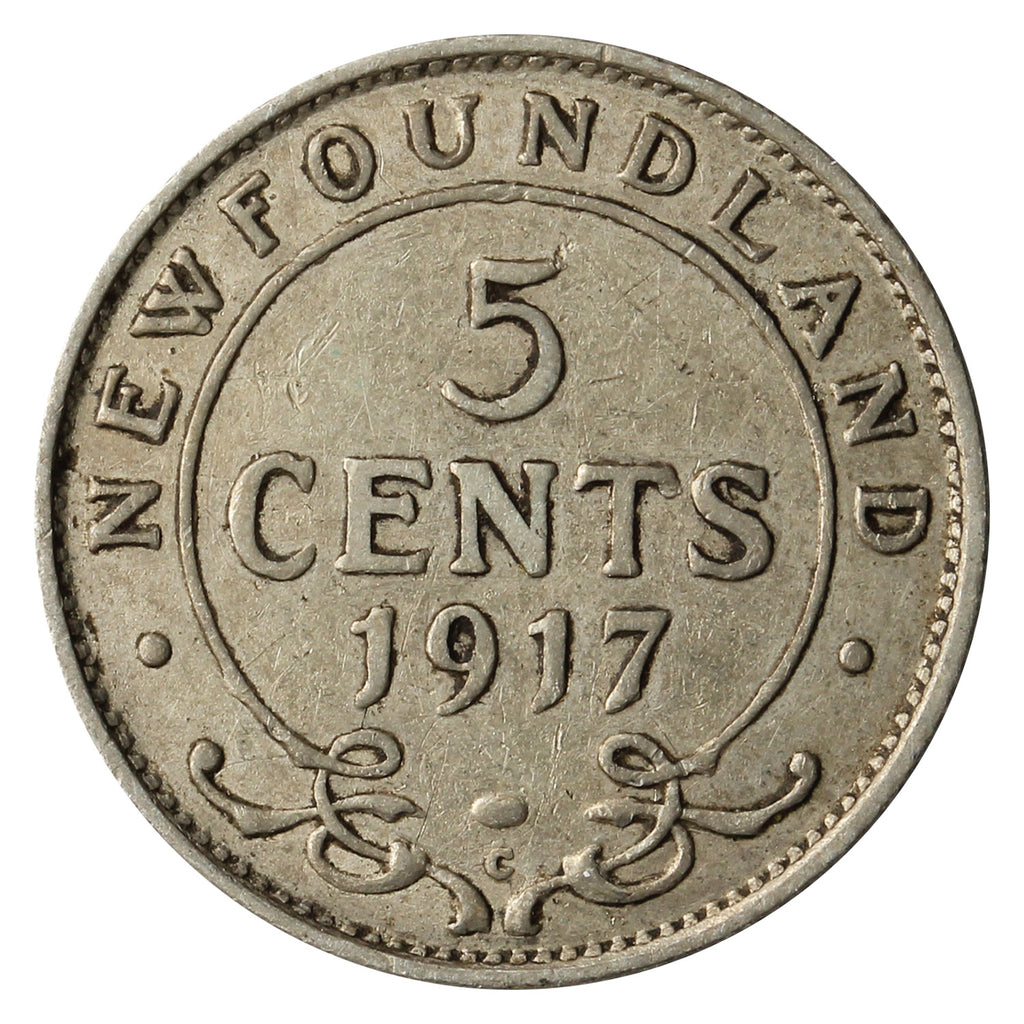 1917C Newfoundland 5-cents F-VF (F-15)