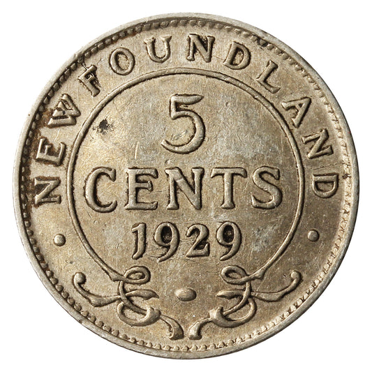 1929 Newfoundland 5-cents Very Fine (VF-20)