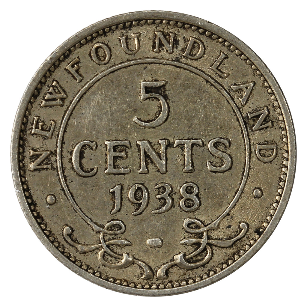 1938 Newfoundland 5-cents EF-AU (EF-45)