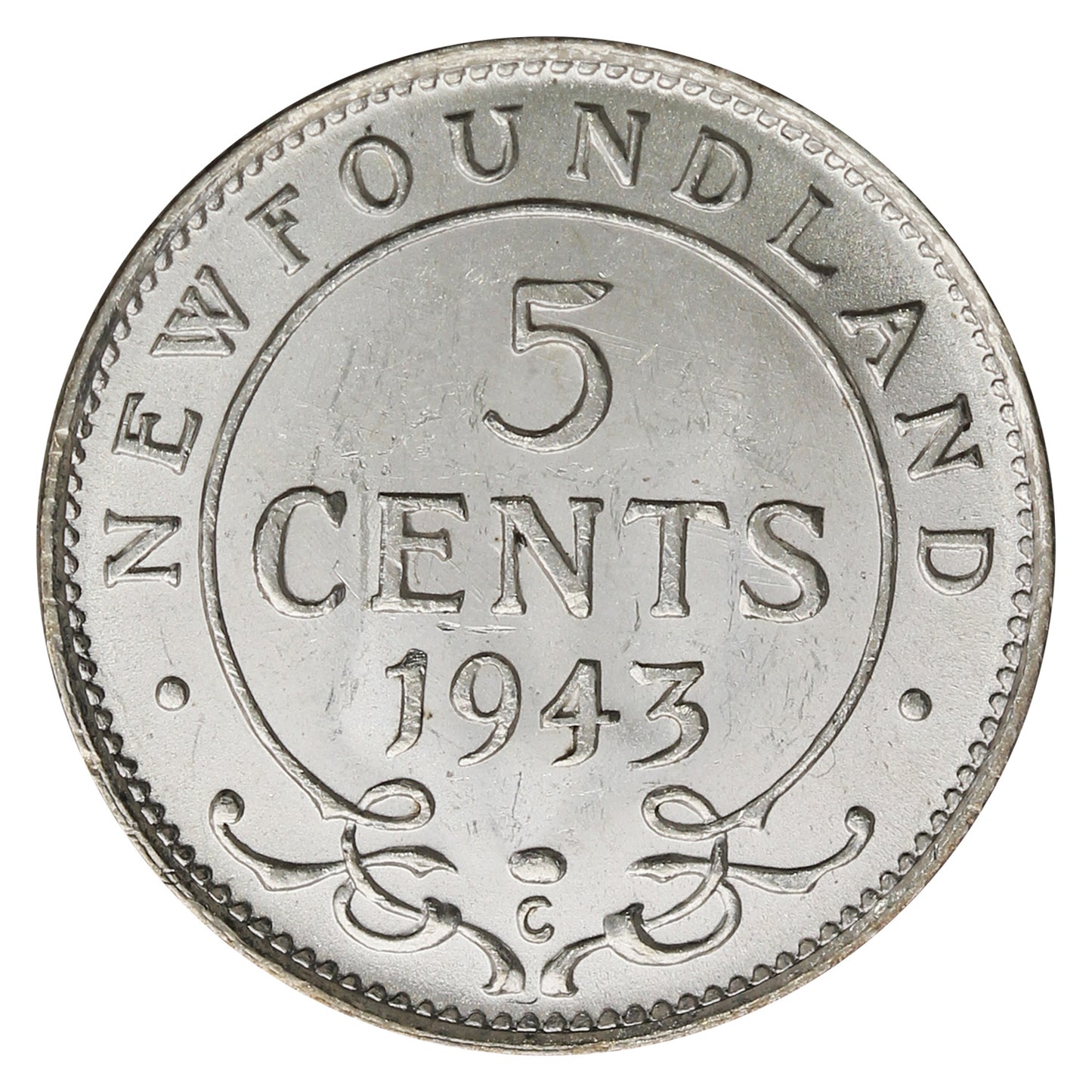 1943C Newfoundland 5-cents Brilliant Uncirculated (MS-63)